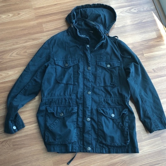 Vince Navy Coastal Zip Up Utility Jacket Size M - Picture 2 of 16